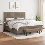 vidaXL Boxspring met matras stof taupe 160x200 cm, Verzenden, 200 cm, Stof, 160 cm