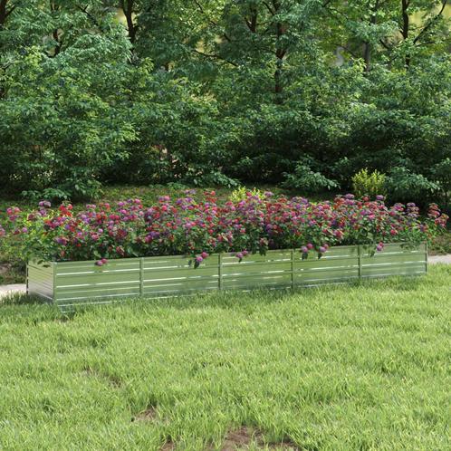 vidaXL Plantenbak verhoogd 400x80x45 cm gegalvaniseerd staal, Tuin en Terras, Bloembakken en Plantenbakken, 100 cm of meer, Nieuw