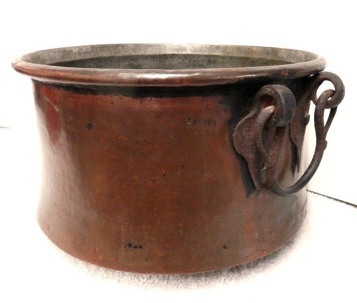 Openhaard accessoire - Koper - Koperen ketel, blokkenbak, Antiek en Kunst, Antiek | Overige Antiek