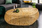 Filigraan design salontafel ABSTRACT LEAF 120cm goud, Huis en Inrichting, Tafels | Salontafels, Ophalen of Verzenden, Nieuw