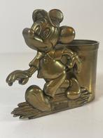 Mickey Mouse Figure - Rare pot à crayons vintage en laiton –, Nieuw