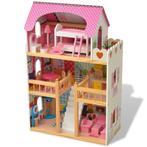 Poppenhuis 3 verdiepingen 60x30x90 cm hout (Speelgoed), Kinderen en Baby's, Speelgoed | Buiten | Actiespeelgoed, Nieuw, Verzenden