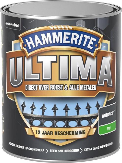 Hammerite ultima metaallak 3 in 1 mat, 750 ml, antraciet, Doe-het-zelf en Verbouw, Verf, Beits en Lak, Nieuw, Verzenden