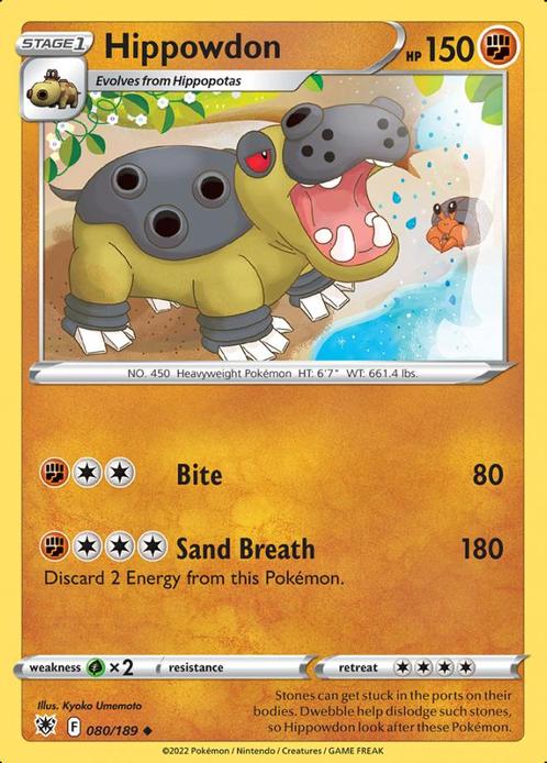 Hippowdon 080/189 Astral Radiance, Hobby en Vrije tijd, Verzamelkaartspellen | Pokémon, Losse kaart, Nieuw, Foil, Ophalen of Verzenden