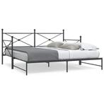vidaXL Slaapbank onderschuifbed zonder matras 100x190 cm, 100 cm, Eenpersoons, Verzenden, Zwart