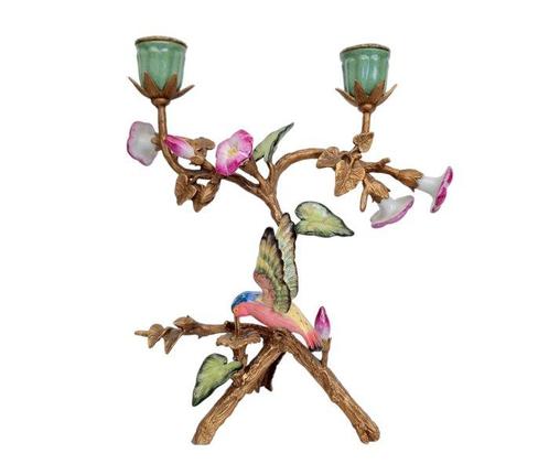 Kaarsenhouder - Brons, Porselein, Antiek en Kunst, Kunst | Designobjecten