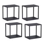 Wandplankenset Nostened 4-delig vierkant staal zwart [en.cas, Huis en Inrichting, Woonaccessoires | Wandplanken en Boekenplanken