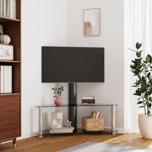 vidaXL Tv-standaard hoek 2-laags voor 32-70 inch zwart en, Huis en Inrichting, Kasten | Televisiemeubels, 25 tot 50 cm, Nieuw