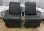 Gelderland Fauteuil - Refurbished  Antraciet Microleder, Huis en Inrichting, Fauteuils, Verzenden, Zo goed als nieuw, 50 tot 75 cm