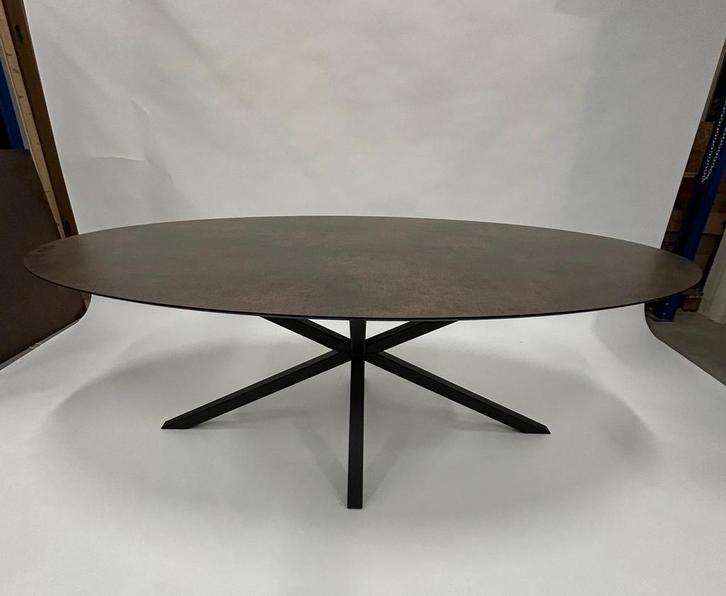 HPL Eetkamertafel met onderstel, Huis en Inrichting, Tafels | Eettafels, 100 tot 150 cm, 200 cm of meer, Ovaal, Vijf personen of meer