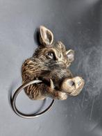 sculptuur, Towel Ring/Door Knocker Wild Boar - 22 cm - IJzer, Antiek en Kunst