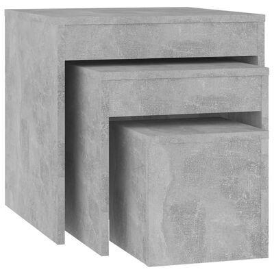 VidaXL bijzettafel, betongrijs, set van 3, Diversen, Overige Diversen, Ophalen