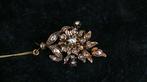 Broche - 14 karaat Geel goud, Broche met Roosdiamanten 14K