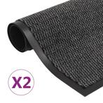 vidaXL Droogloopmatten 2 st rechthoekig getuft 80x120 cm, Tuin en Terras, Deurmatten, Verzenden, Nieuw