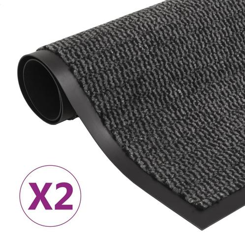 vidaXL Droogloopmatten 2 st rechthoekig getuft 80x120 cm, Tuin en Terras, Deurmatten, Nieuw, Verzenden