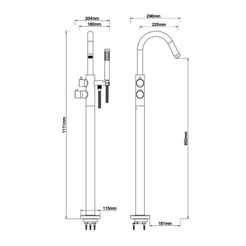 Vrijstaande Badkraan Boss & Wessing Cemal Thermostatisch, Doe-het-zelf en Verbouw, Sanitair, Ophalen of Verzenden