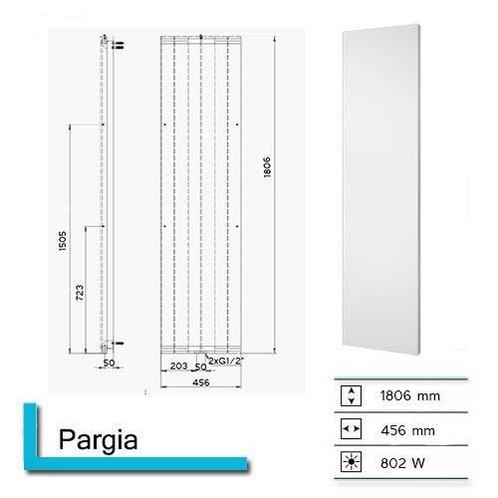 Handdoekradiator Pargia 1806 x 456 mm Donker grijs, Doe-het-zelf en Verbouw, Sanitair, Overige typen, Nieuw, Ophalen of Verzenden