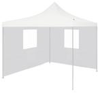 vidaXL Partytent met 2 zijwanden inklapbaar 3x3 m staal wit, Verzenden, Nieuw