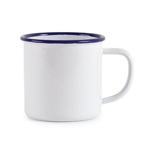 Emaille mok - Wit / Blauw - 35 cl - 6 Stuks - GM516, Zakelijke goederen, Horeca | Overige, Verzenden