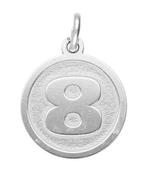 Zilveren cijfer 8 rond mat-glans kettinghanger, Sieraden, Tassen en Uiterlijk, Kettinghangers, Verzenden, Nieuw
