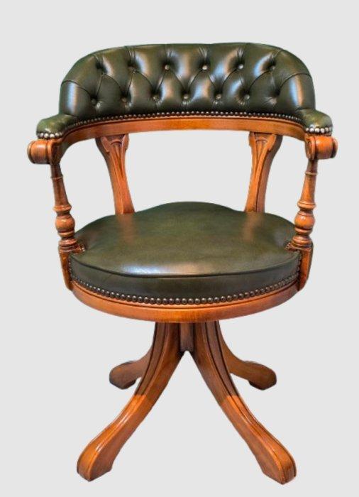 Bureaustoel - Hout, Leder - Engelse Captain’s Chair, Antiek en Kunst, Curiosa en Brocante