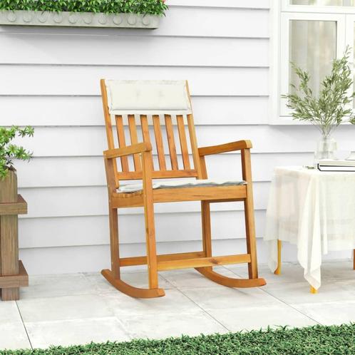 vidaXL Schommelstoel met kussens massief acaciahout, Tuin en Terras, Tuinstoelen, Nieuw, Hout, Verzenden