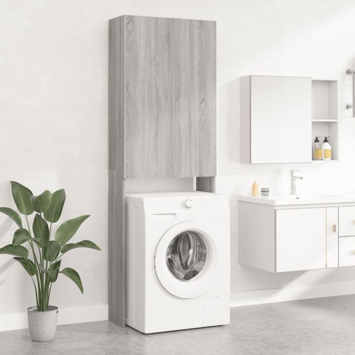 vidaXL Wasmachinekast 64x25,5x190 cm grijs sonoma, Witgoed en Apparatuur, Wasmachines, Nieuw, Verzenden