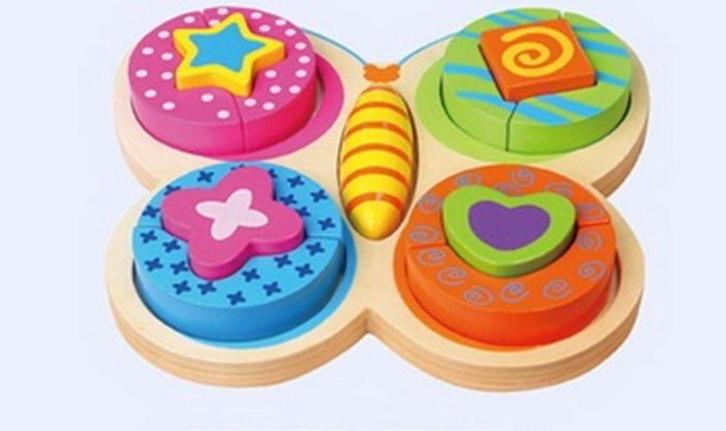 Viga Toys Puzzel vlinder. +18mnd van €13,99 voor €11,19, Kinderen en Baby's, Speelgoed | Overig, Ophalen of Verzenden