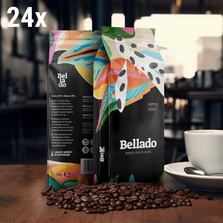 GGM Gastro | BELLADO | Koffiebonen Pepper Coast - 24x 1kg, Zakelijke goederen, Horeca | Keukenapparatuur, Nieuw in verpakking