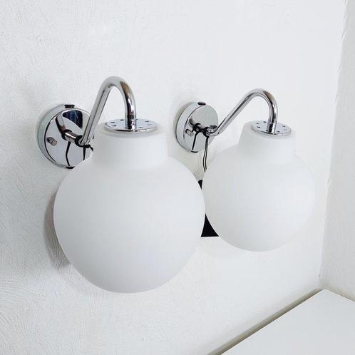 Herstal - Wandlamp (2) - Vantage - Chrome-versie - Opaline, Antiek en Kunst, Antiek | Lampen