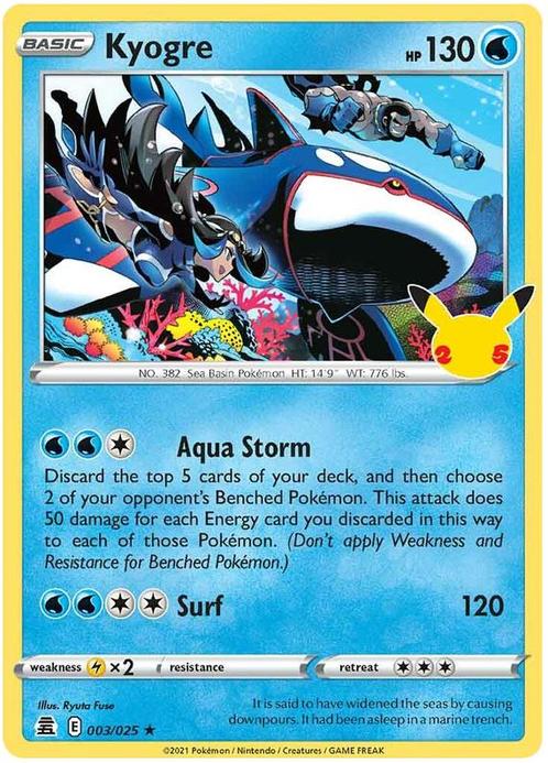 Kyogre Celebrations 003/025, Hobby en Vrije tijd, Verzamelkaartspellen | Pokémon, Losse kaart, Nieuw, Foil, Ophalen of Verzenden