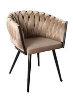 Eetkamerstoel Wave | Velvet Sand Beige | Luxe Design & Comfo, Ophalen, Nieuw
