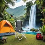 Kampeerstoel gestoffeerd - grijs, Set van 4, Verzenden, Nieuw