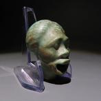 Oud-Egyptisch Faience Hoofd van een Nubiërs. Romeinse