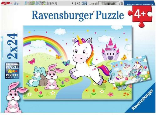 Sprookjesachtige Eenhoorn Puzzel (2x24 stukjes) |, Kinderen en Baby's, Speelgoed | Kinderpuzzels, Nieuw, Verzenden