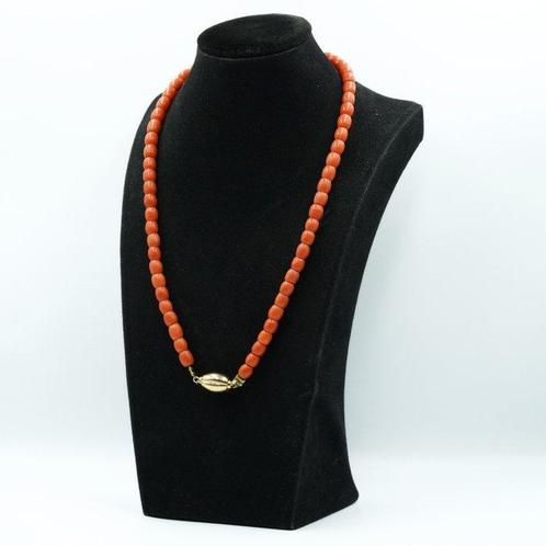 Halsketting - 14 karaat Geel goud Bloedkoraal, Sieraden, Tassen en Uiterlijk, Kettingen