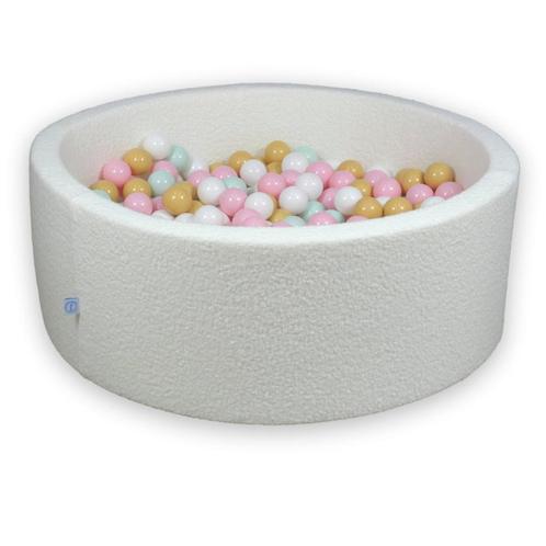 Zachte witte teddy ballenbak met 500 ballen – stijlvol en., Kinderen en Baby's, Speelgoed | Educatief en Creatief, Nieuw, Ophalen of Verzenden
