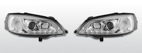 Koplampen LED DRL | Opel Astra G | chroom, Auto-onderdelen, Verlichting, Nieuw, Opel, Ophalen of Verzenden