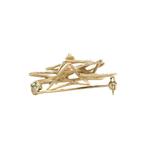 Gouden vintage broche met parel 14 krt, Sieraden, Tassen en Uiterlijk, Broches, Ophalen of Verzenden, Nieuw