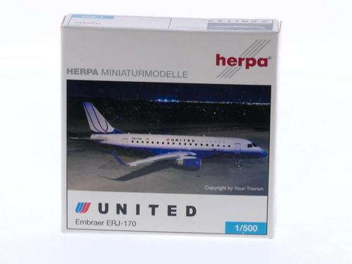 Schaal 1:500 Herpa 513227 United Express Embraer ERJ-170..., Hobby en Vrije tijd, Modelbouw | Vliegtuigen en Helikopters, Zo goed als nieuw