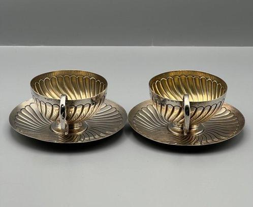 Beker (2) - .800 zilver - Secese kopjes pr800, Antiek en Kunst, Antiek | Goud en Zilver