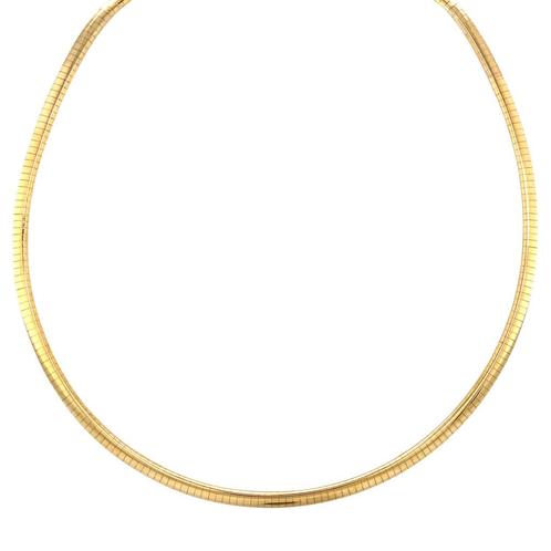 Gouden omega collier 45 cm 14 karaat, Sieraden, Tassen en Uiterlijk, Kettingen, Goud, Zo goed als nieuw, Goud, Verzenden