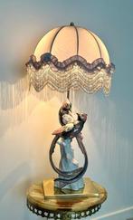 Tafellamp - Porselein, Messing - Grote lamp 78 cm