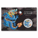 Lunar III - Year of the Dragon 1 oz 2024 Coin Card Blue, Verzenden, Losse munt, Zilver