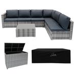 Rotan Modulaire Tuinmeubelen 7 Stuk Grijs Zitbank Tafel Set, Verzenden, Nieuw
