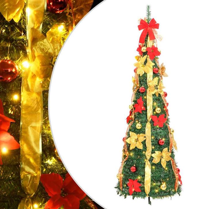 vidaXL Kunstkerstboom pop-up 150 LEDs 180 cm groen, Diversen, Kerst, Nieuw, Verzenden