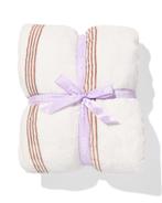 HEMA Plaid 130x150cm sherpa strepen bruin, Huis en Inrichting, Woonaccessoires | Plaids en Woondekens, Verzenden, Nieuw