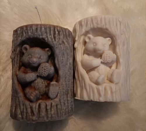 Hand gemaakte kaars - Schattige beertjes- 208 gr, Huis en Inrichting, Woonaccessoires | Kandelaars en Kaarsen, Verzenden