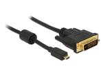 Micro HDMI naar DVI-D Dual Link kabel / zwart - 1, Audio, Tv en Foto, Audiokabels en Televisiekabels, Nieuw, Ophalen of Verzenden
