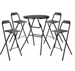 Bardi 4 Delige Inklapbare Barkrukken Set Voor Statafel - WIT, Huis en Inrichting, Barkrukken, Met voetsteun, Nieuw, Ophalen of Verzenden